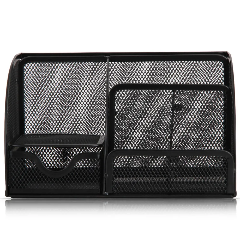 Metal Mesh Pen Holder Desk Organizer, Multi‑functional Desktop Storage Box, Large‑capacity Pencil Case