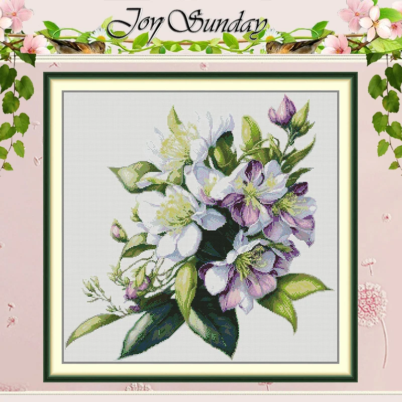 

Bouquet Flower Patterns Counted Cross Stitch Set DIY 11CT 14CT 16CT HD Stamped DMC Cross-stitch Kit Embroidery Needlework Crafts