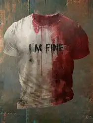 Męska koszulka z nadrukiem Bloody I'm Fine Halloween