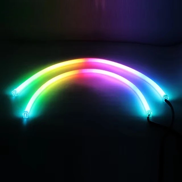 Universal Flexible DRL LED Strip with RGB Chasing White/Yellow Switchback Daytime Running Light for Controller 60cm