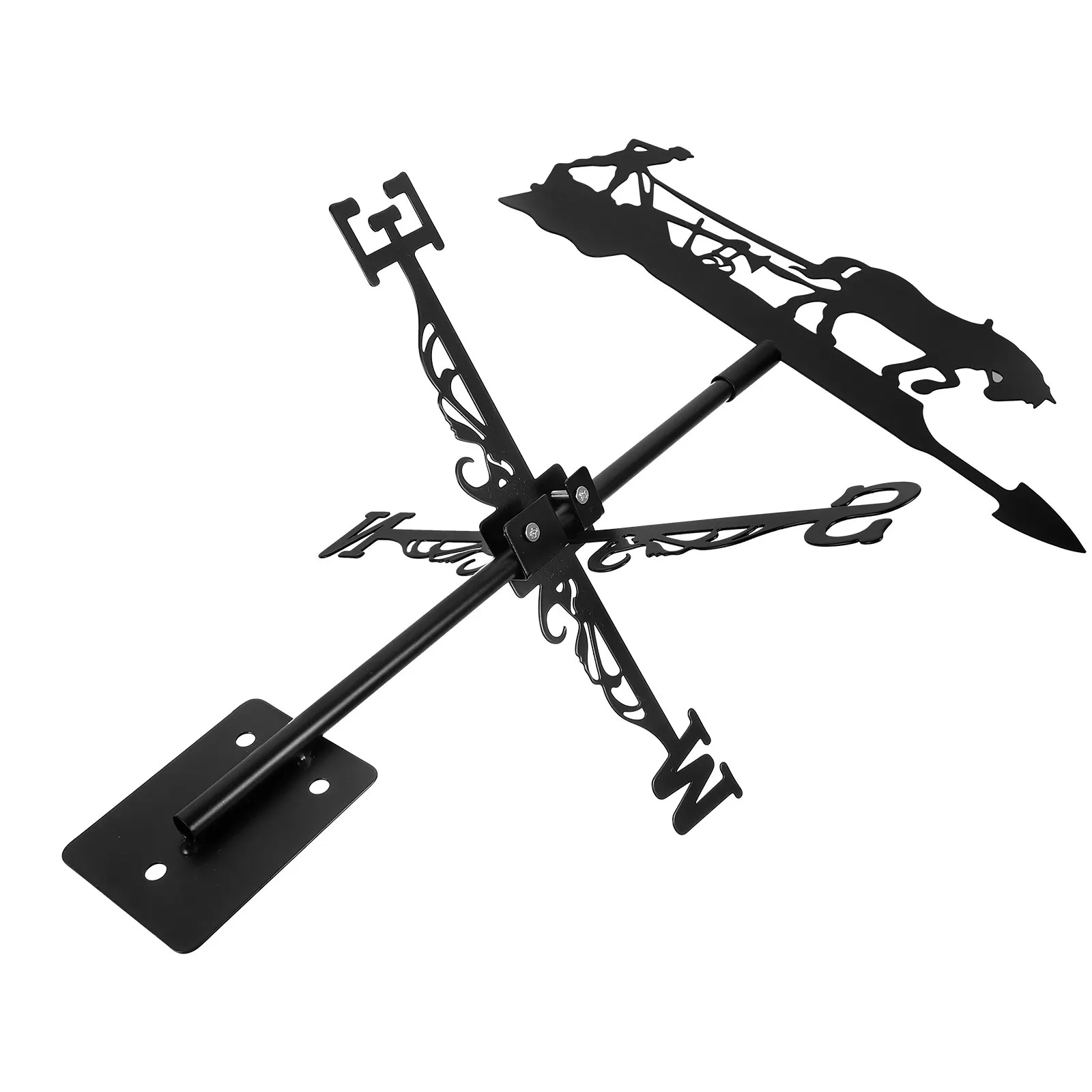 Retro Horse Wind Vane Iron Weather Vane for Ground Insert Patio Deck Lawn Wind Direction Indicator Rust Resistant Outdoor Garden