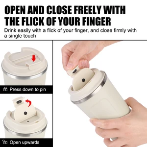 Doppelte Edelstahl -Thermalbecher, Auto -Thermo, Tee, Wasser, Kaffee, Lecksicher, Thermobecher, 380, 510 ml Reise 8 Hauptverkaufszeit für das Auto - №7