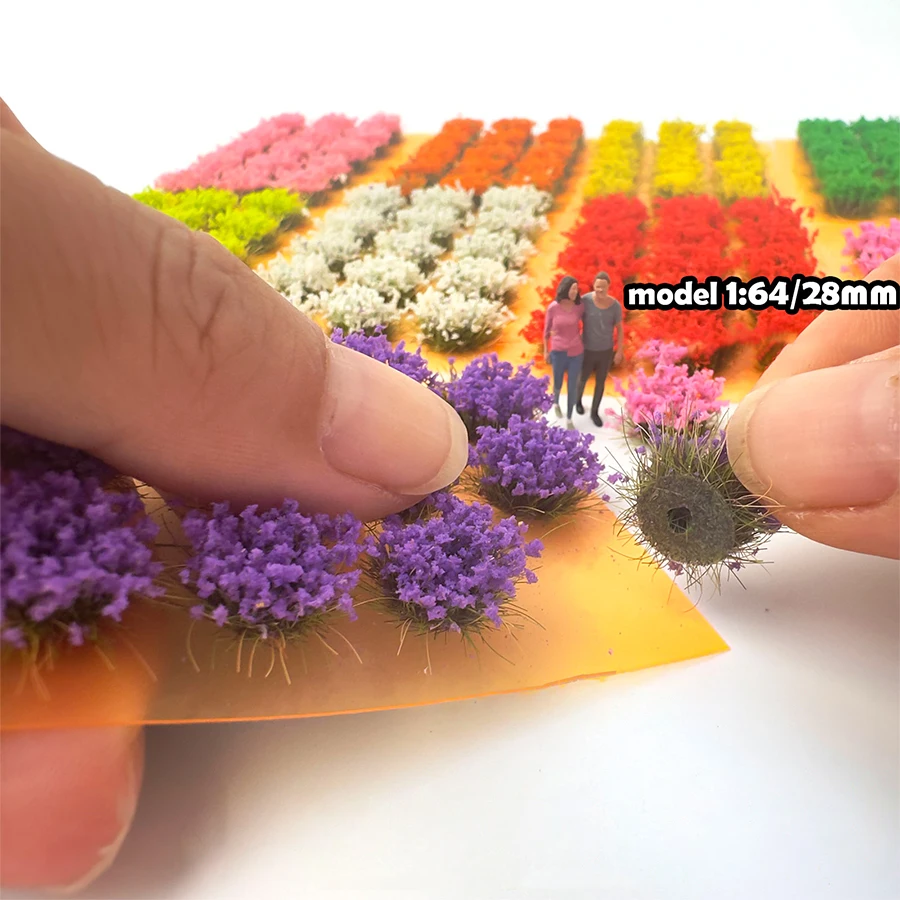 15pcs Miniature Flower Ho Diy Model Making Grass Tuft Cluster Garden Decoration Military Scene Materials for Diorama