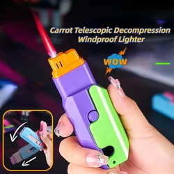 Gravity Retractable Carrot Rechargeable Lighter Windproof Tungsten Luminous Cigarette Lighter Outdoor Toy Men's Gift