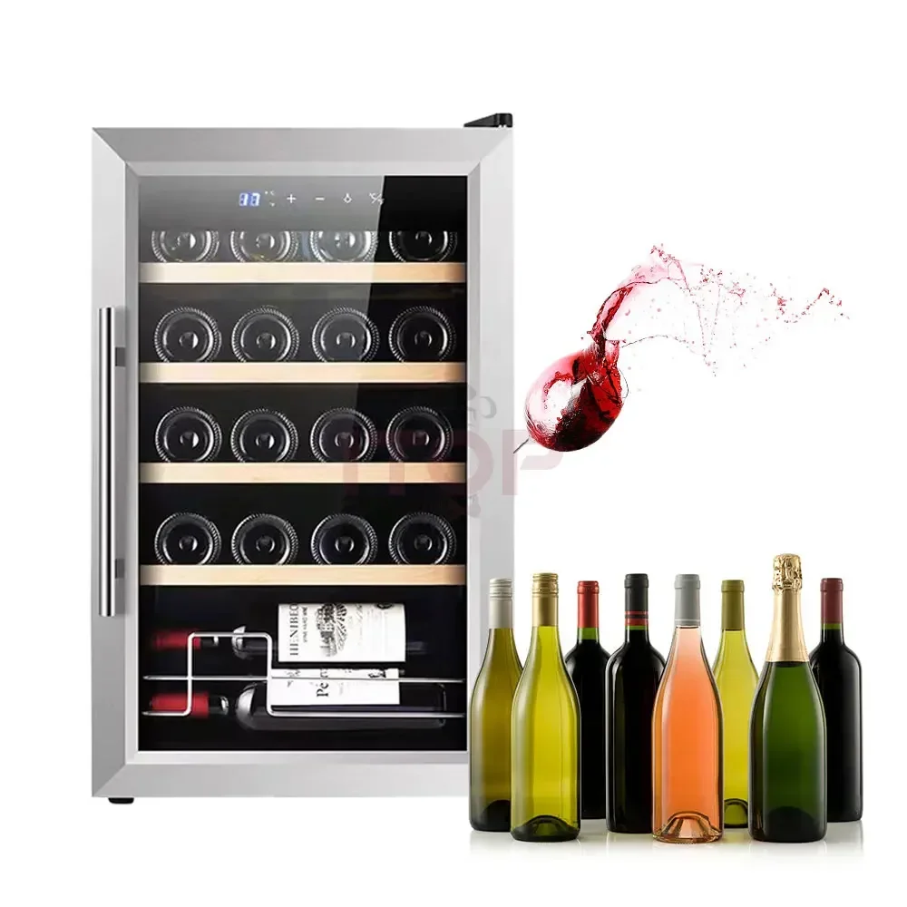 ITOP Electric Wine Cooler Cellar Fridge 20 Bottles Outdoor Refrigerator Dual-zone Wine Fridge Hotel Display Showcase