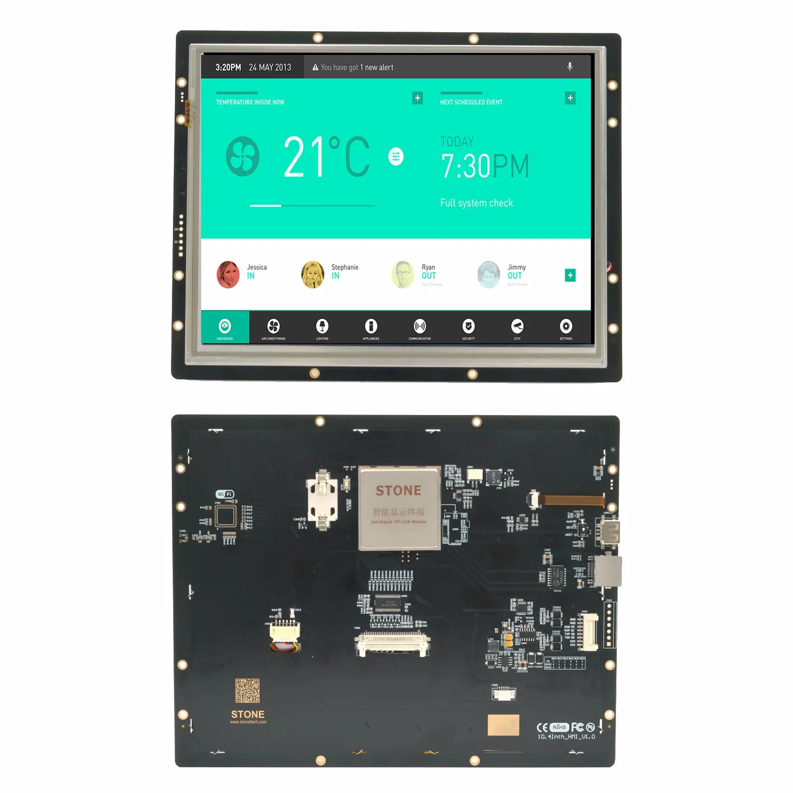 Scbrhmi 10.4 Inch LCD-TFT Hmi Display Resistive Touch Panel Module Rgb 65K Kleur Intelligente Serie Met Behuizing
