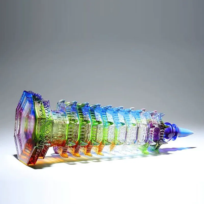 13th Floor Crystal Wenchang Tower Cone Incense Burner High-end Colored Glaze Living Room Home Deocr Ornaments Luxury Gifts
