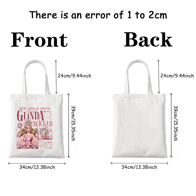 Wicked The Musical Canvas Tote Bag Glinda Elphaba Inspired Musical Lover Gifts Shopping Bag Musical Theater Fans Gift Handbag