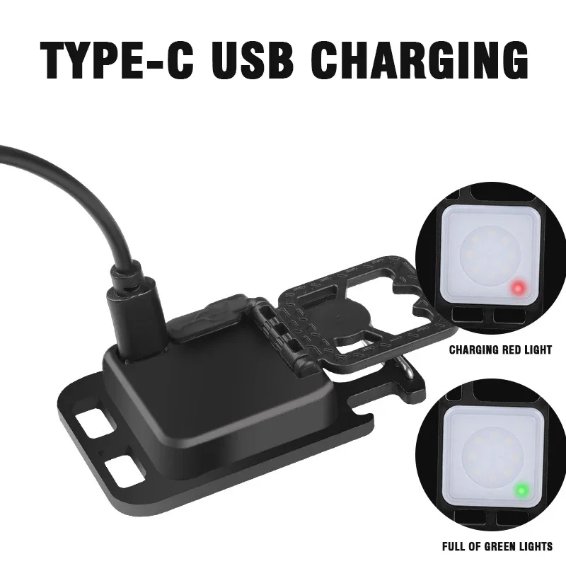 Суперъяркий мини-фонарик с COB матрицей, зарядный фонарь, фонарь для кемпинга с магнитом, 4 режима освещения, для кемпинга и дома