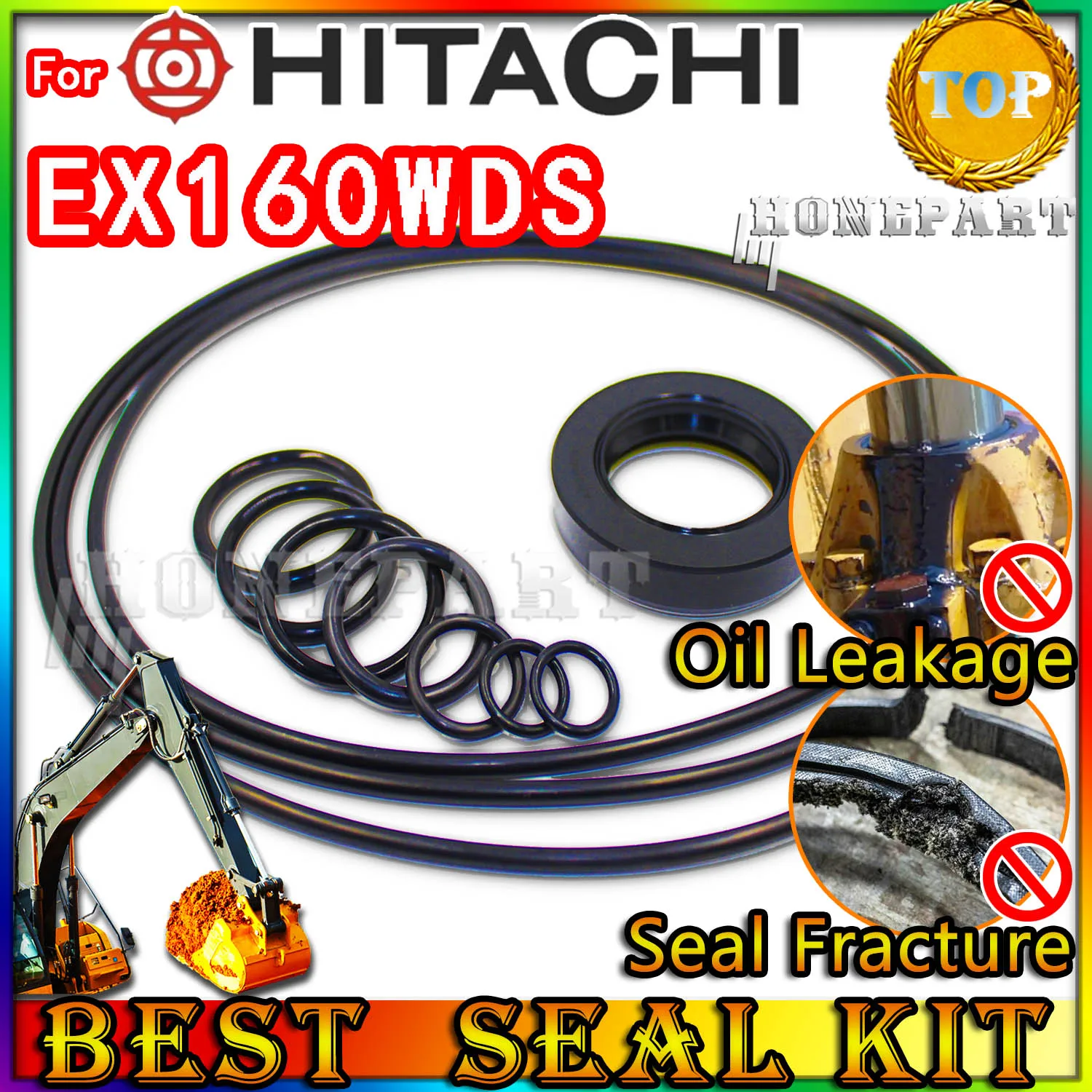 For Hitachi EX160WDS Oil Seal Repair Kit Boom Arm Bucket Excavator Hydraulic Cylinder Hit Bushing FKM High Suppliers Fix Best