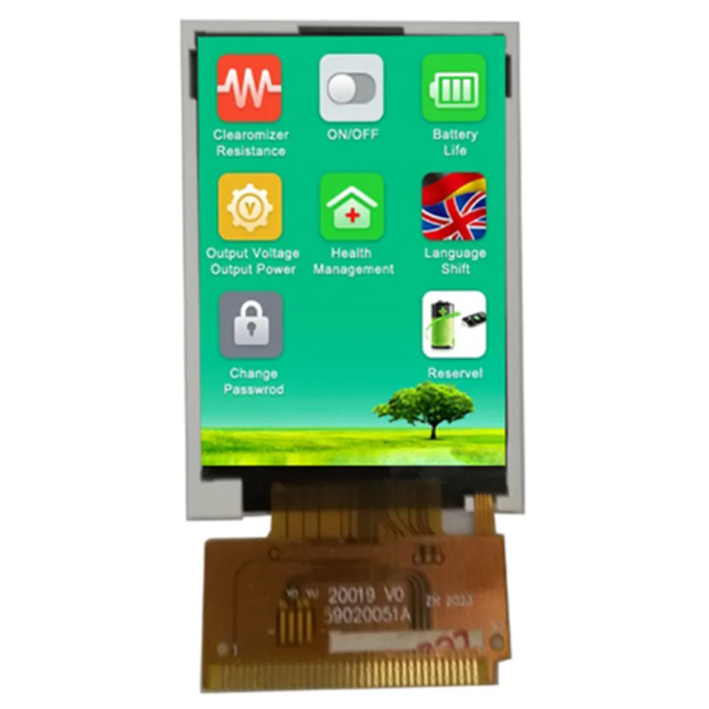 Dispositivo de inspeção de interface lcd 176x220 mcu, 2 polegadas, display de alto brilho, controlador 530nits, toque st7775r para personalização