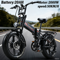 RANDRIDE YX20M-2 2000W Dual Motor Folding Electric Bike 48V 20AH Battery 20 Inch Off Road Bicycle