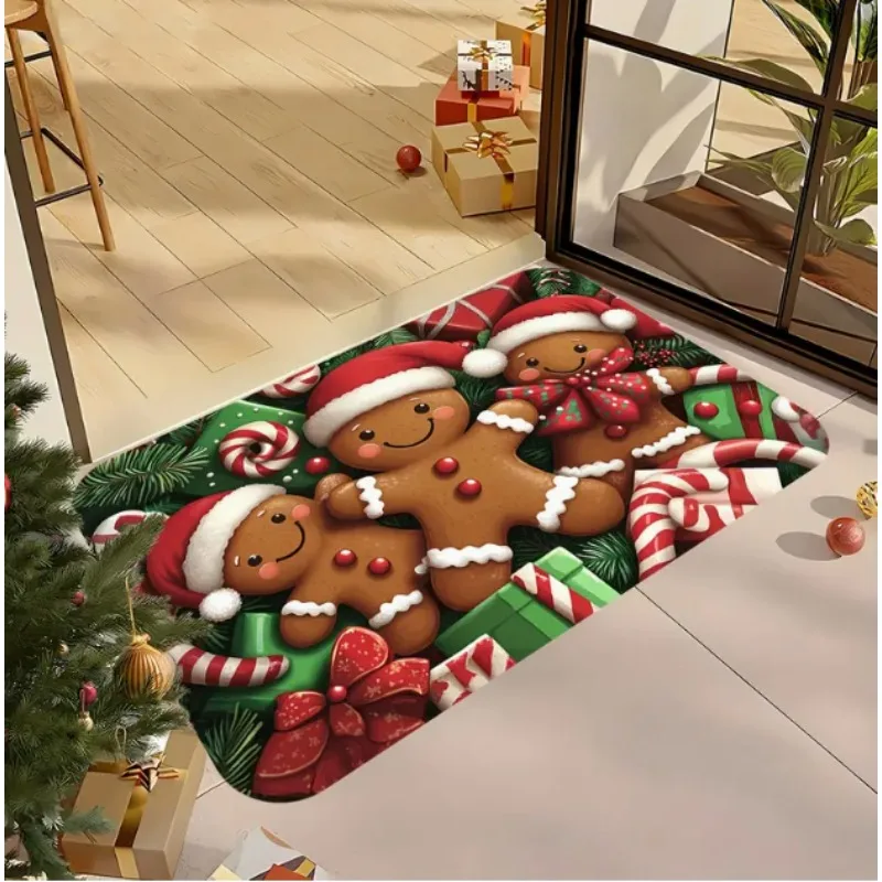 

Gingerbread Man Door Mat Christmas Gnome Soft Carpet Living Room Kitchen Bedroom Bathroom Room Christmas Home Christmas Decor