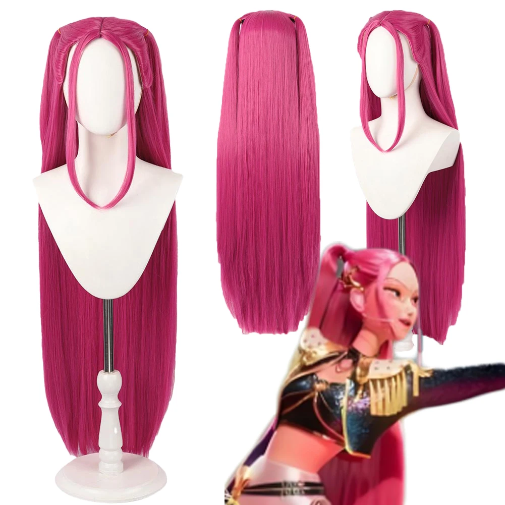 

2025 Cartoon Demon Hunter of KPop Cosplay Mira Pink Wig Holloween Party Roleplay Outfit Accessories Women Hair Carnival Roleplay