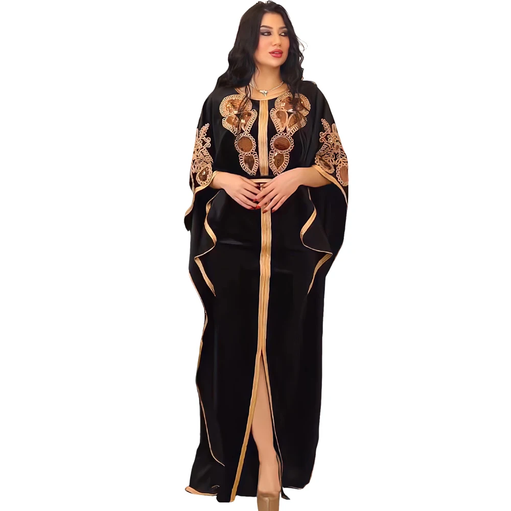 

Eid Djellaba Velvet Abayas for Women Muslim Evening Party Dress Dubai Kaftan Turkey Robe Islam Jalabiya Morocco Caftan Vestidos