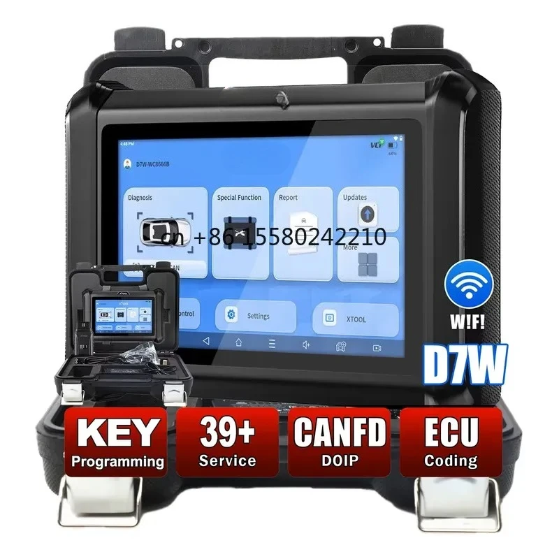 D7W Key Fob Programmer All Car Diagnostic Machine with Key Programming OBD2 Scanner Key Decoder Tool Ecm