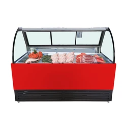 Meat Display Chiller Commercial Cooler Display Freezers & Fridges Refrigerated Showcase Display Refrigerator For Meat