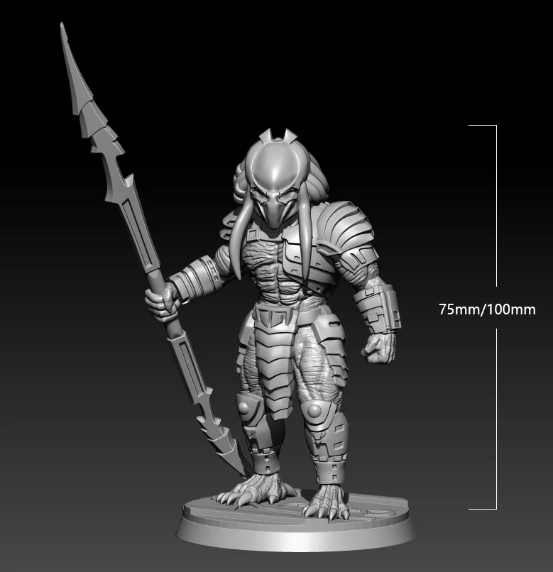 1/18 100mm 1/24 75mm Resin Figure Model Predator Soldier Figure Unpainted No Color RW-444