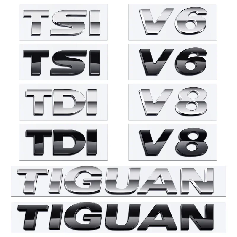 1PC 3D ABS TIGUAN TSI TDI Car Letter Logo Sticker Tail Bumper Badge Auto Rear Trunk Emblem Styling Accessories for Volkswagen