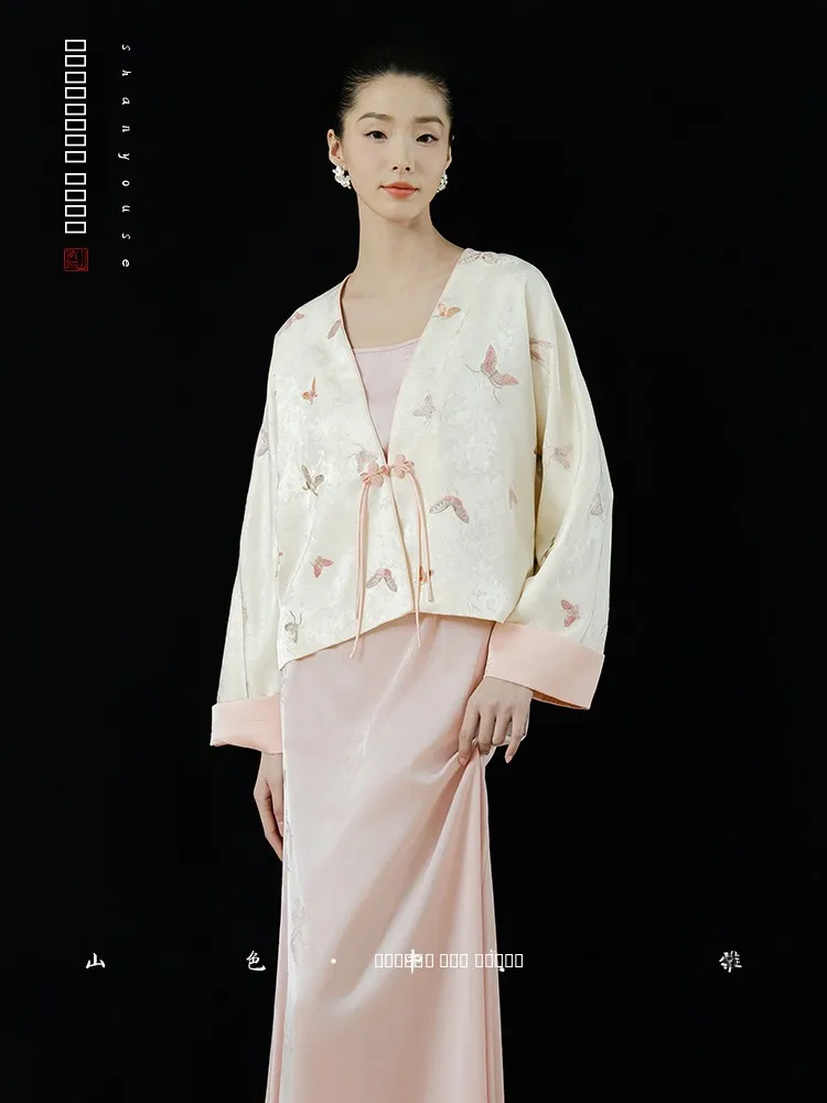 

Новая женская куртка в китайском стиле, осенняя новинка, с вышивкой, универсальная верхняя одежда, модный комплект