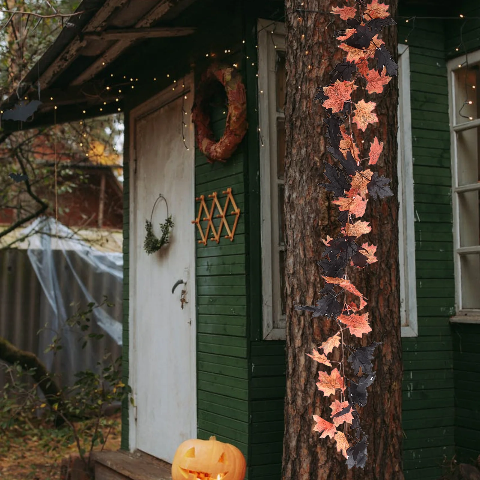 

Maple Leaf Vine Garland Artificial Bright Color Hanging for Thanksgiving Halloween Wedding Party Garden Decoration Fake Maple