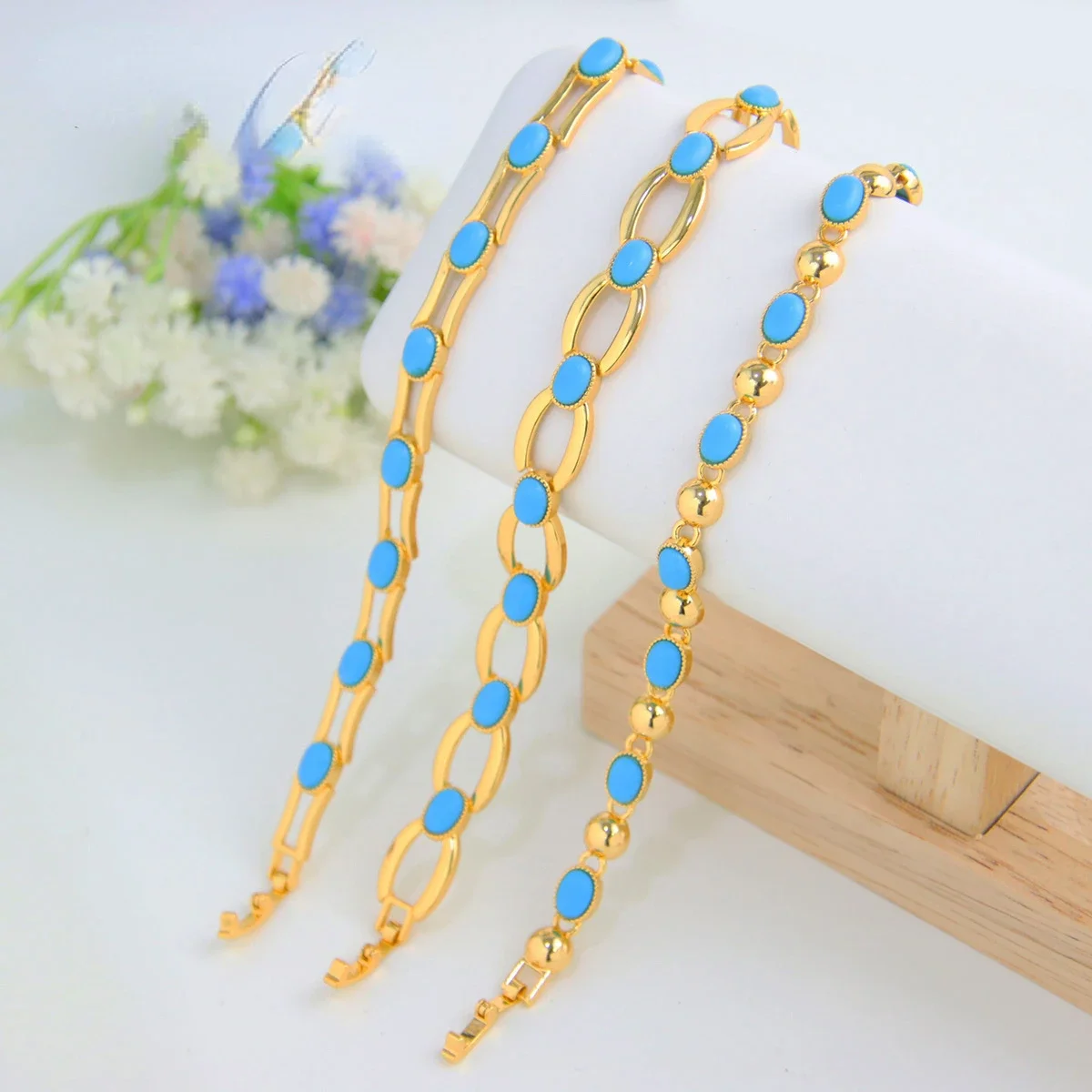 

Fashion Jewelry Bracelets Bangles Latest Best-Selling Item Zircon Jewelry Set 18k Gold Jewelry