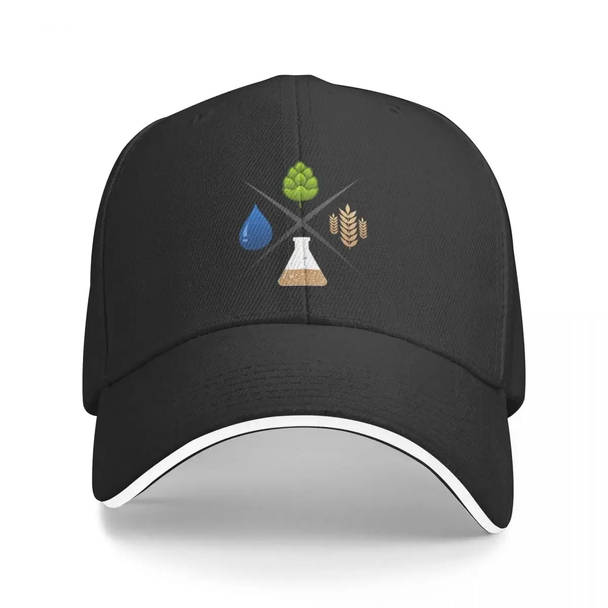 Homebrewing Ingredients Water, Grain, Hops and Yeast Baseball Cap Hat Baseball Cap Dropshipping Hip Hop Golf Wear Men Women's