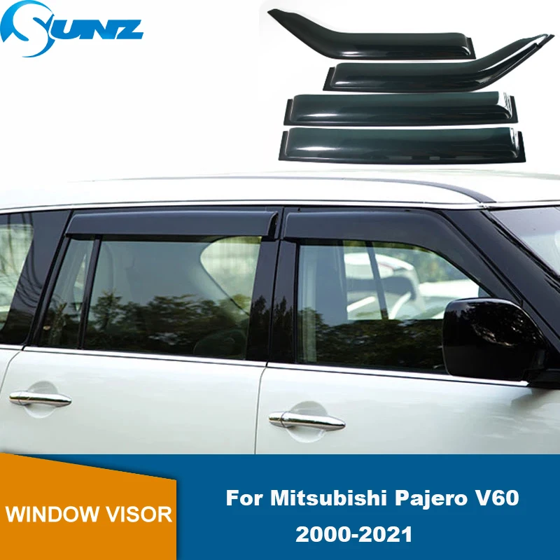 Window Visor For Mitsubishi Montero Pajero V60 2000-2021 Car Wind Shields Sun Rain Deflector Guards Side Window Deflector SUNZ