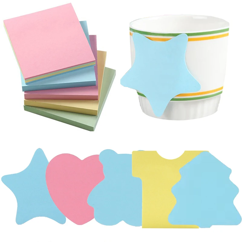 1Book Sticky Note Pads Stationery Paper Mixed Color Self-Adhesive School Office DIY Message Supplies Accessories Decorations ZYF
