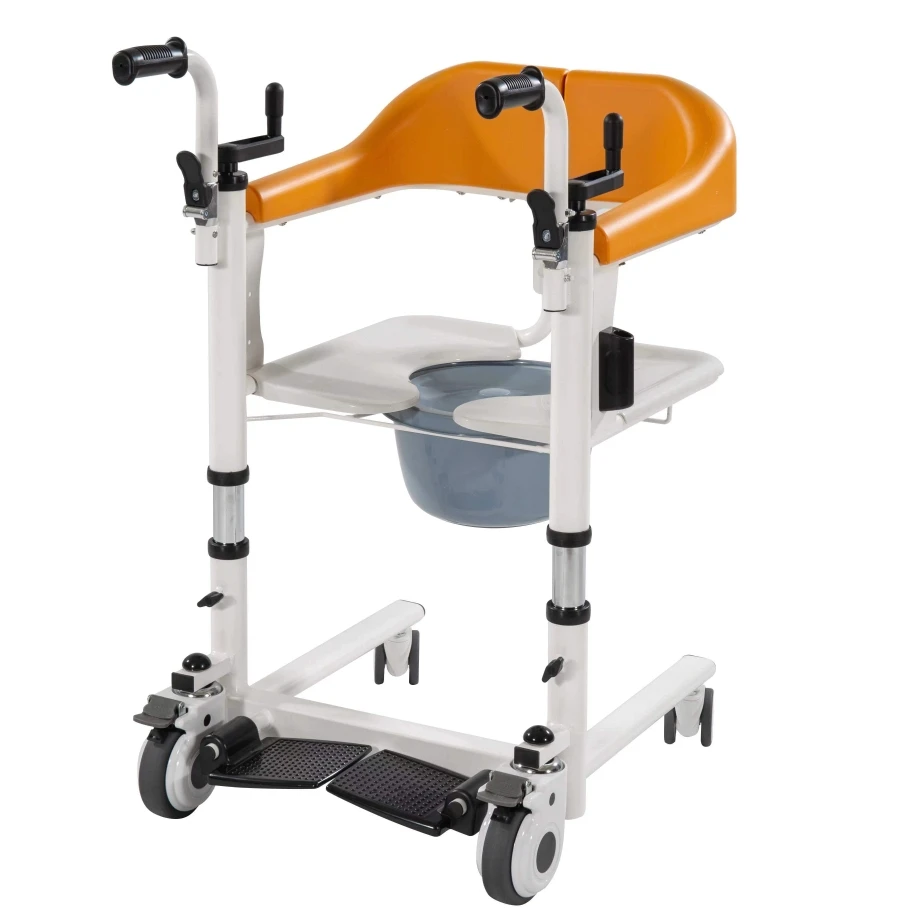 Old Man Home Care Commode Chair Toilet Shower Transfer Chair Bathroom Seat With Wheel