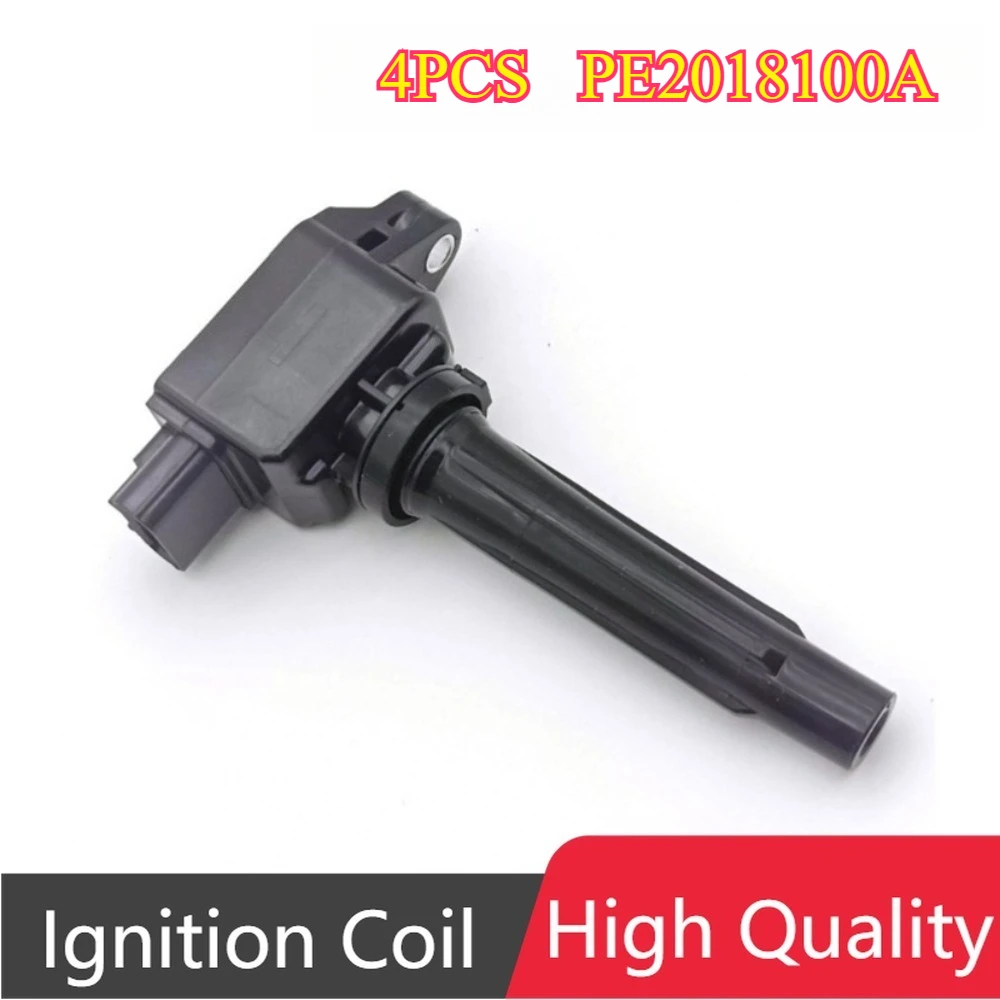

4Pcs PE20-18-100 PE2018100 PE20-18-100A PE2018100A PE01-18-100 H6T61271 Ignition Coil For Mazda 3 6 CX-3 CX-5 CX-9 2.0L 2.5L