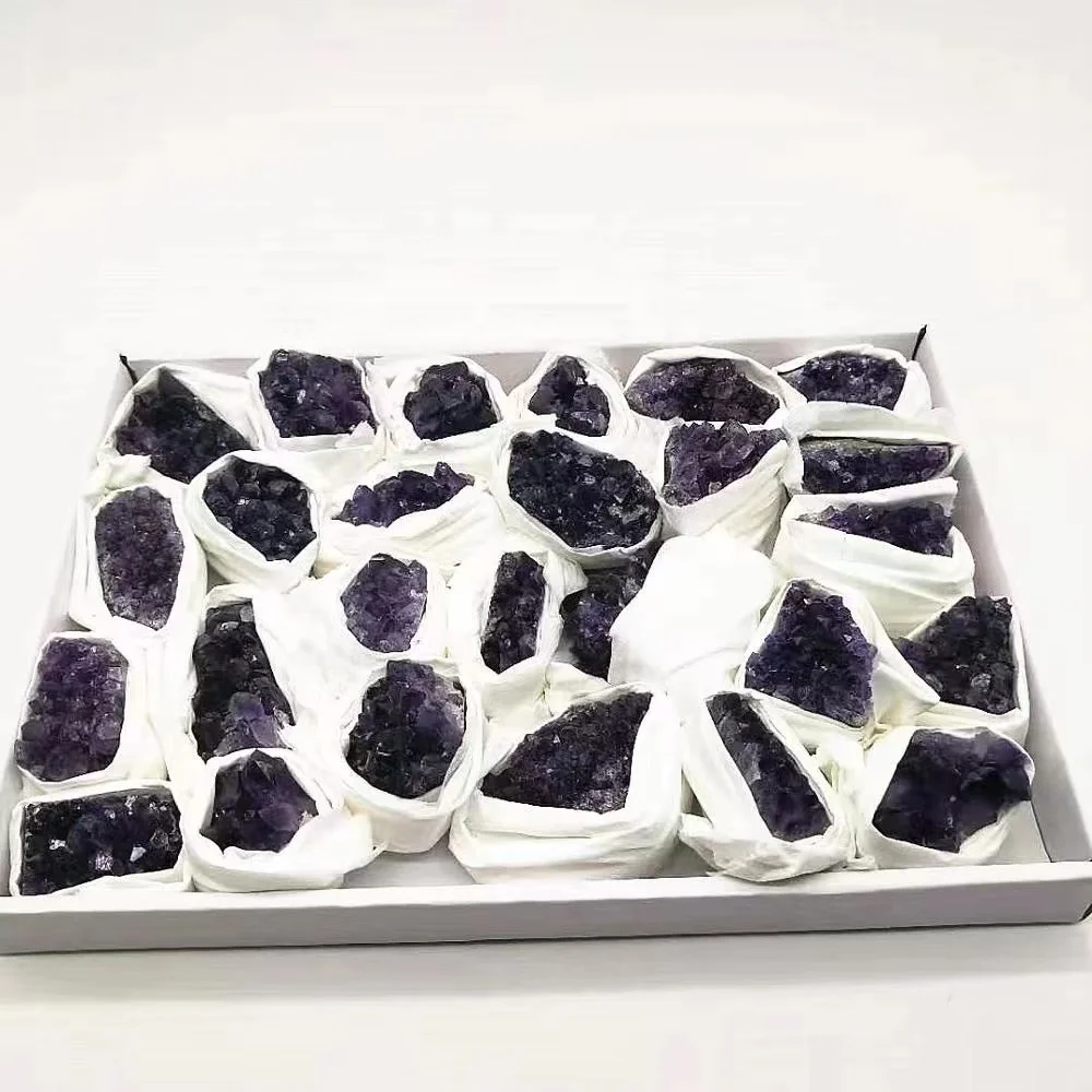 Wholesale Natural Raw Crystal Uruguay Amethyst Cluster Gift Box 230mm*160mm 1set