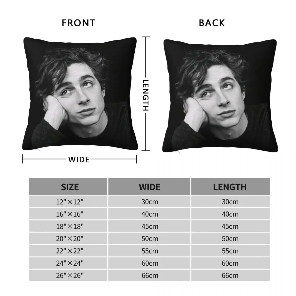 Timothee Chalamet Pillowcase Polyester Linen Velvet Printed Zip Decorative Throw Pillow Case Sofa Seater Cushion Cover