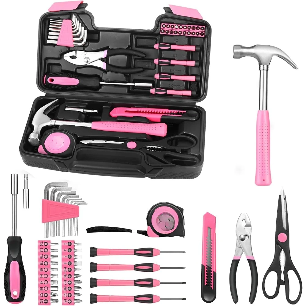 

39 Universal Basic Home Pink Women's Toolkits - Small tool sets and toolboxes are perfect for families and garages