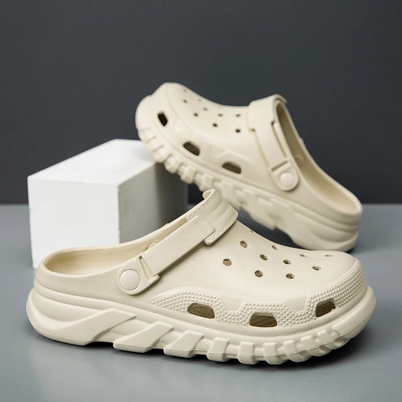 

Женская и мужская обувь с отверстиями, летние нескользящие уличные сандалии с закрытым носком, пляжные тапочки с толстой подошвой и мягкой подошвой