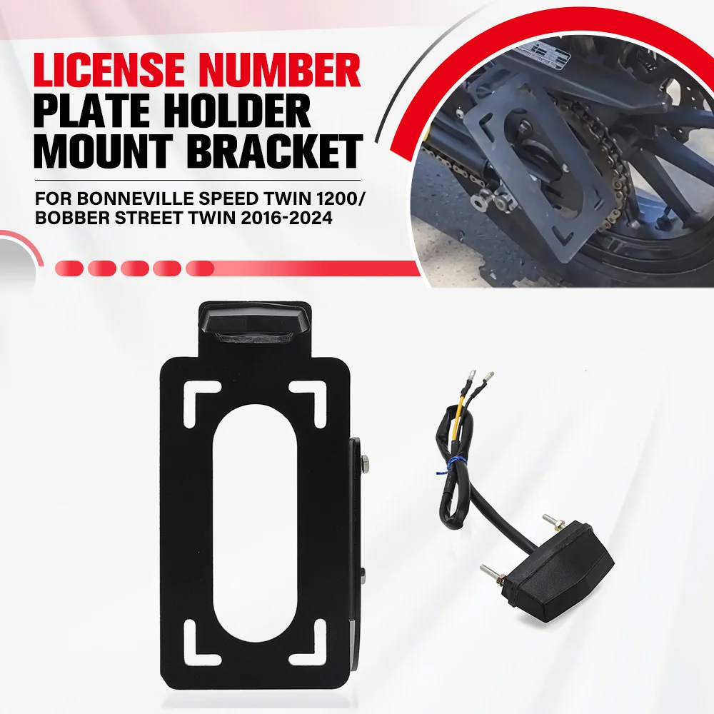 

For Bonneville Speed Twin 1200/Bobber Street Twin 2016-2024 Motorcycle License Plate Holder Tail Eliminator Replacement Bracket
