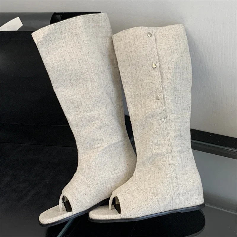 

Aneikeh белые дизайнерские женские сапоги до колена с квадратным носком, сандалии, модные ботильоны на пуговицах, женская обувь на плоской подошве