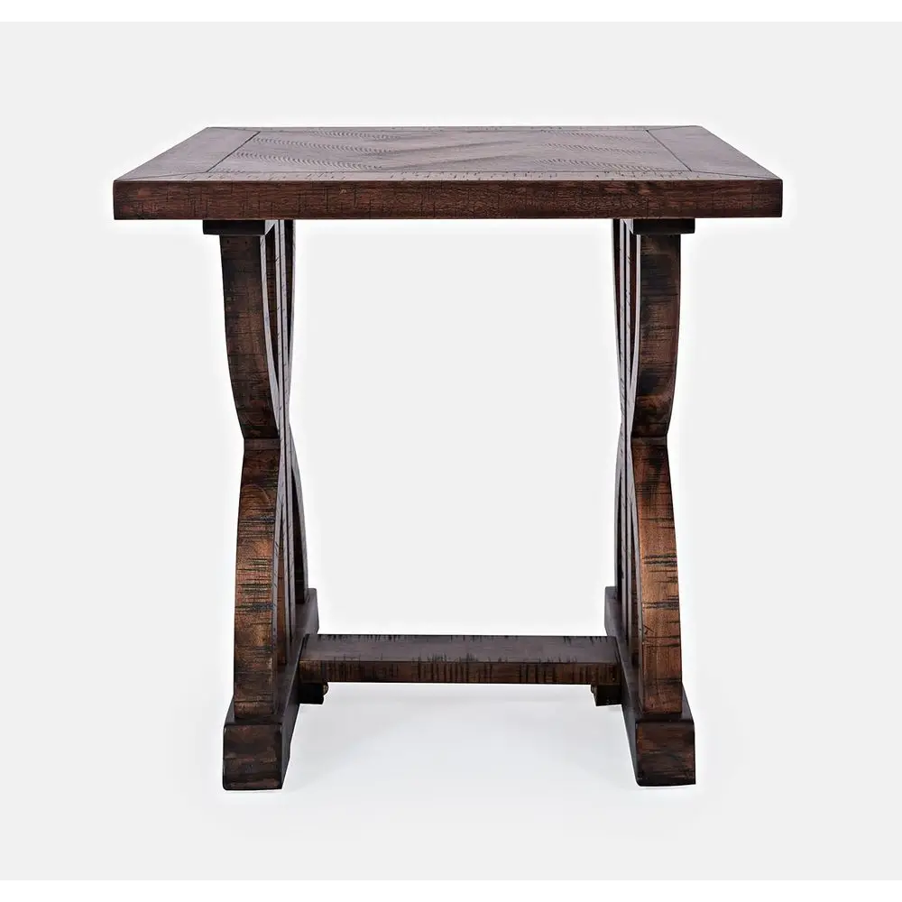 

Rustic Trestle Style Oak End Table, 24 Wide x Deep x High