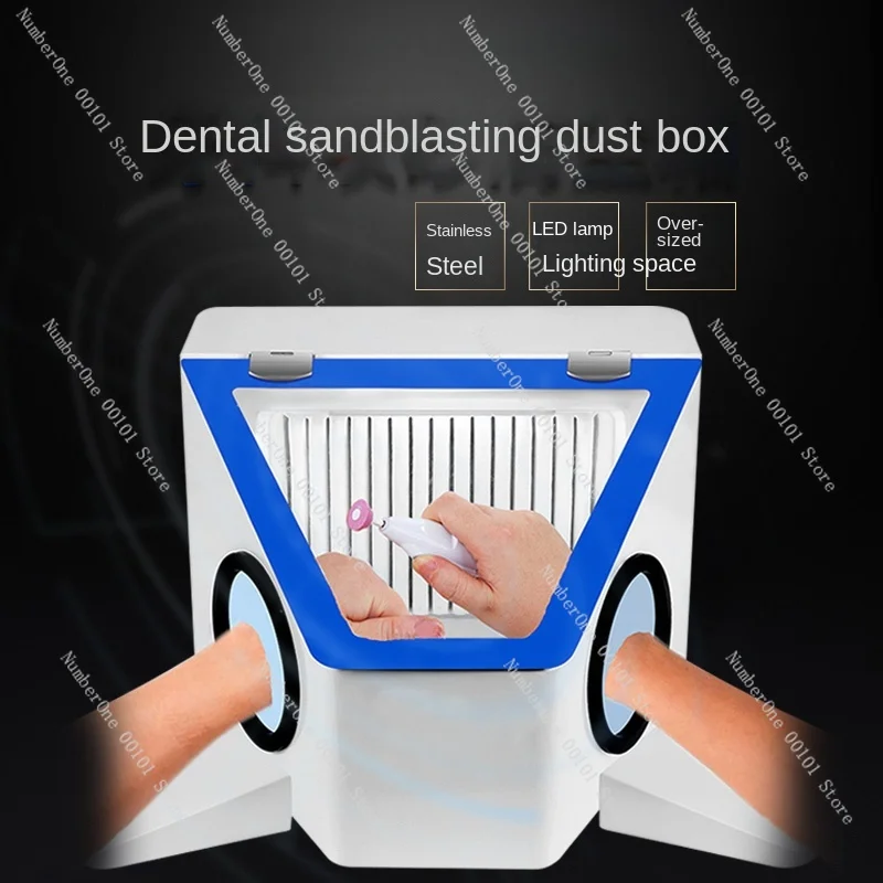 Dental Dust Proof Box Shadowless Large Space Sand Blaster Grinding Dust Cover Oral Alumina Sandblasting Carving Operation Box