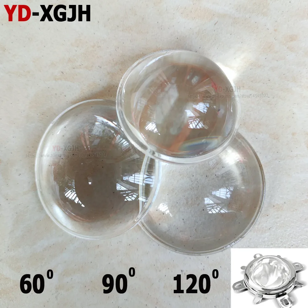 LED Lens Optical Glass 44mm with Reflector Collimator And Fixed Bracket for 20W-100W COB High Power Lighting 60/90/120 Degrees