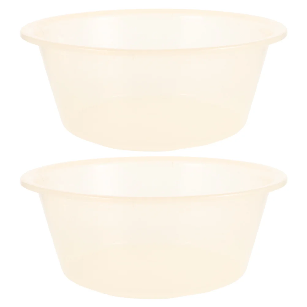 

2 Pcs Bath Wash Basin Dish Pan Luxury Bucket for Cleaning Tub Feet Khaki Student