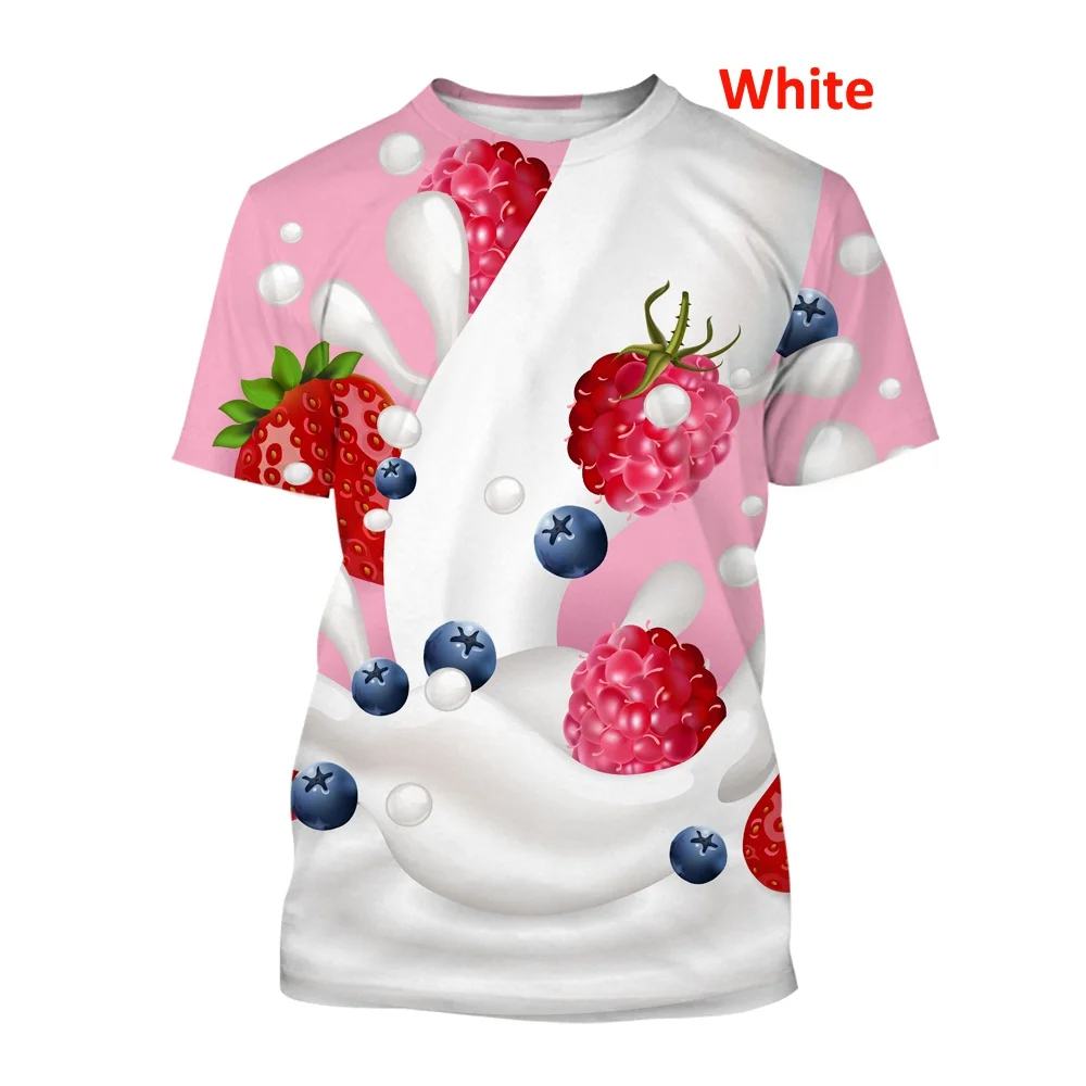 Summer fashion Fruit Strawberry 3D T Shirt Fun Realistic Food Strawberry printed tshirt Men Harajuku Round Neck Short Sleeve Top image 2