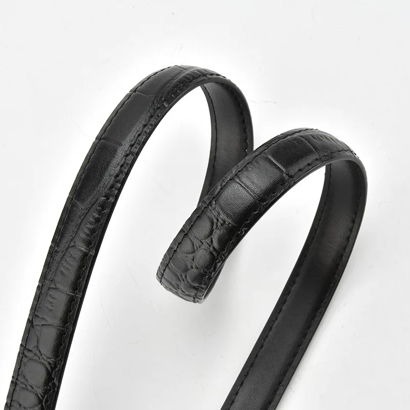 Crocodile pattern genuine leather waist belt, women's simple retro Korean style pants belt, trendy decoration