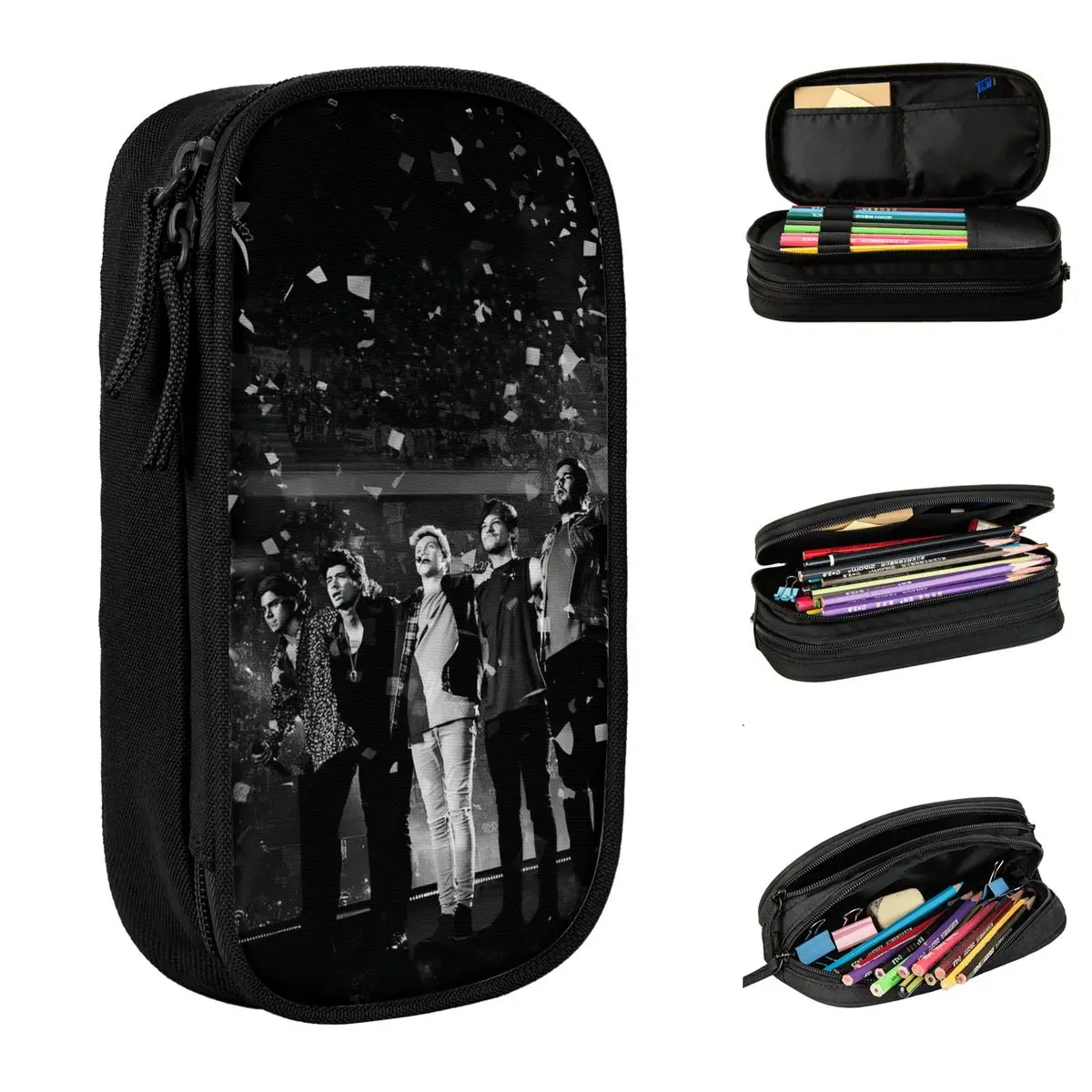 Lovely Ones Music And Directions Band Pencil Cases Pencil Box Pen for Girls Boys Big Capacity Bags School Supplies Stationery