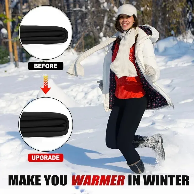 High Waist Fleece Lined Leggings for Women Winter Thermal Opaque Tights Stretchy Warm Bottoms for Cold Weather