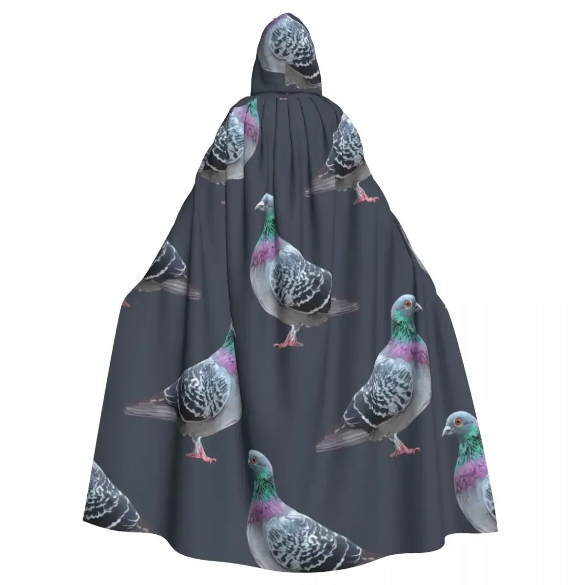 

Fashion Night Wear Suitable For Both Men And Women Gray Pigeons Hooded Cloak Polyester Unisex Witch Cape Costume Accessory Vampi