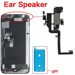 Ear Piece Speaker Flex Cable For iPhone X XR XS 11 12 Mini Pro Max Top  Loud Speaker And Waterproof Tape Replacement