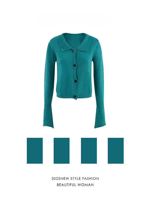 

Короткий вязаный кардиган женский, в стиле кэжуал, однотонный, свободного кроя, осенний, модный, для ношения под одеждой, от Knocking Head