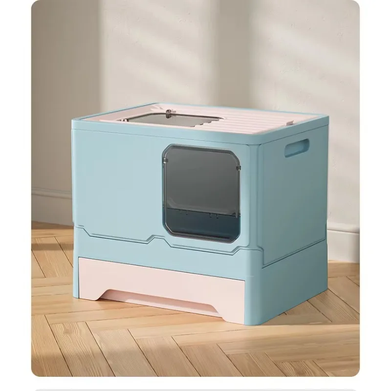 

Wholesale Eco-friendly Large Plastic Square Cat Litter Box Easy Clean Shovel PP Material Pet Toilet for Cats Large Space Source