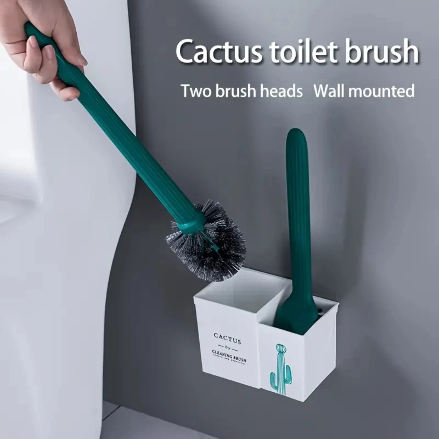 

Thorough Cleaning Long Handle Wall Mounted Toilet Brush Set with Effective Hard Bristles and No Dead Corner for Easy Storage and